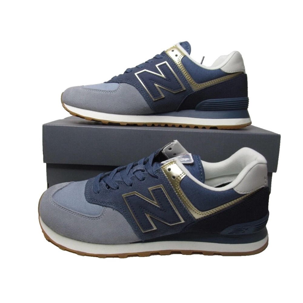 New Balance Women's 574 WL574MLD Sneakers - Metallic Patch Blue - Size 11.5